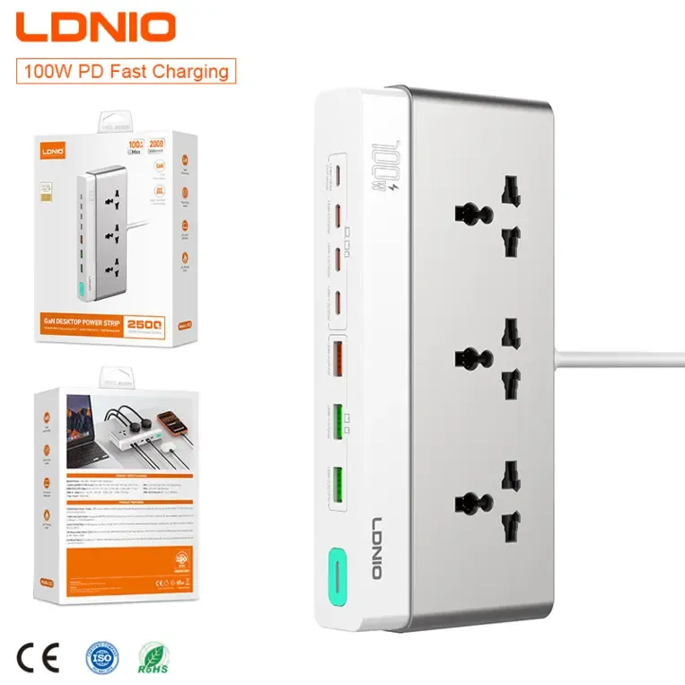LDNIO SC3 10 In 1 100W GaN Desktop Charging Power Strip 1