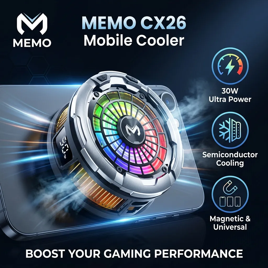 MEMO CX26 Magnetic 30W High Power Phone Cooler 100 Level Wind Speed 1