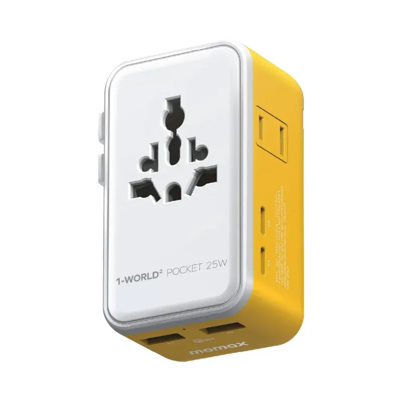 MOMAX 1 World² Pocket 25W 4 Port Dual AC Travel Adapter 1