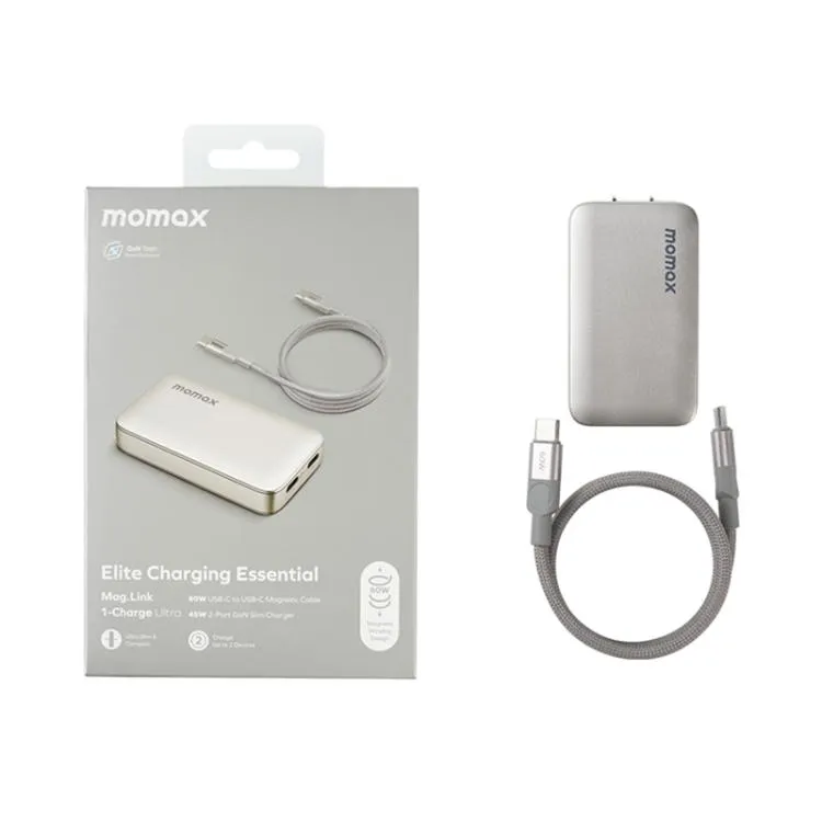 MOMAX UM79 1 Charge Ultra 45W 2 Port GaN Silm Fast Charger Kit 1