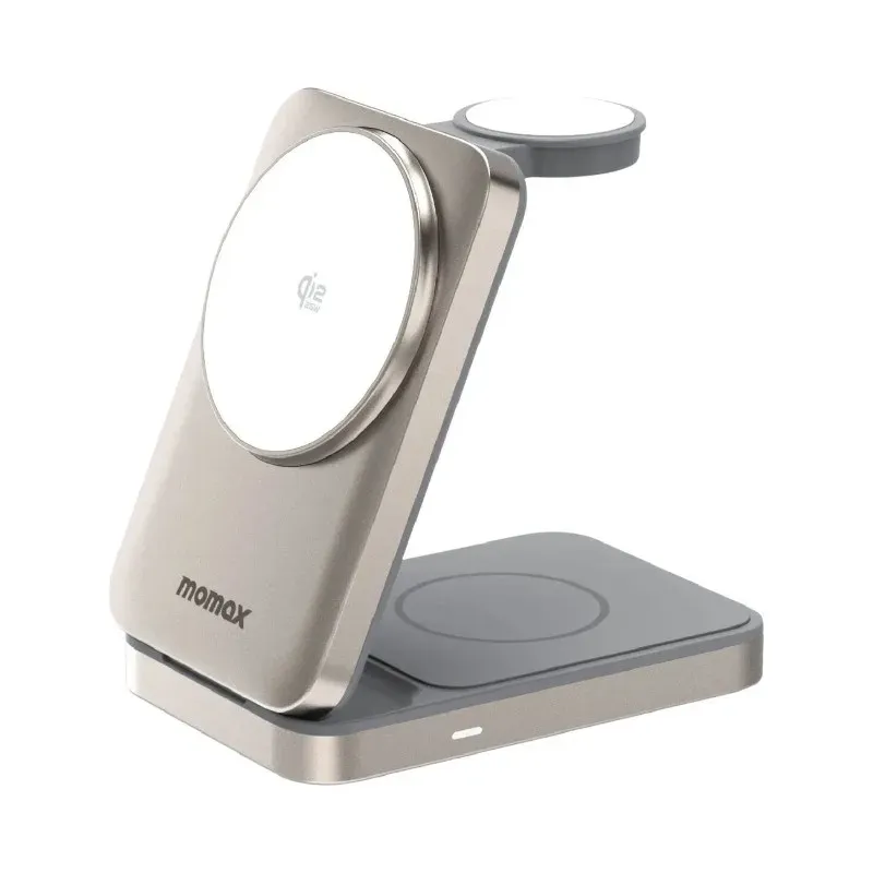 Momax 1 Charge Q.Port² Qi2 25W 3 In 1 Magnetic Wireless Charging Stand (UK Plug) 1