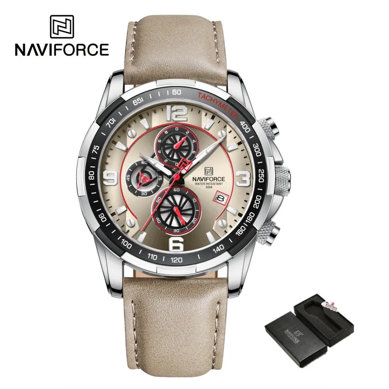 Naviforce NF8020 Leather Strap Sport Watch 1
