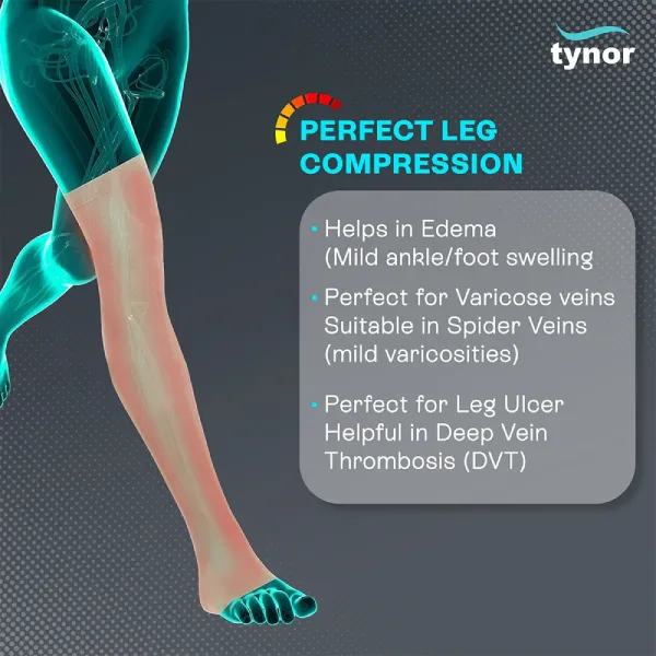 Tynor Compression Stocking Mid Thigh Classic (Pair) - S Size