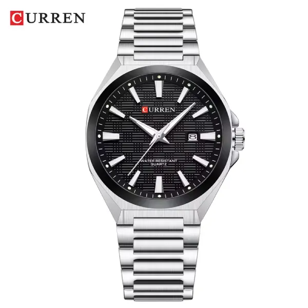 Curren 8494 Men's Quartz Watch - Silver Black