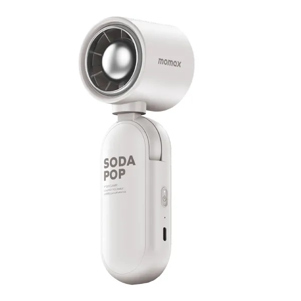 Momax 1° Go Clamp Compact Foldable Umbrella-Clip Mini Fan - White
