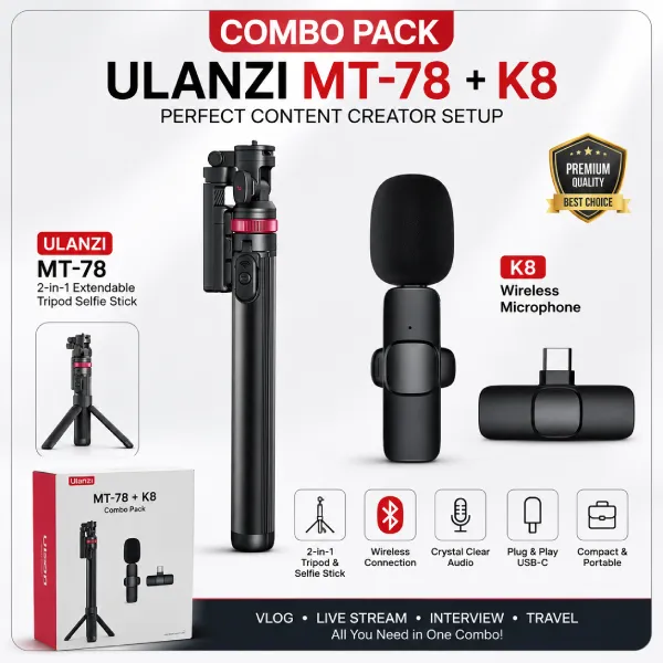 ULANZI MT-78 + K8 Wireless Microphone Combo - selected variant