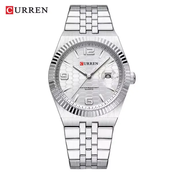 CURREN 8498 Quartz Men's Watch - Silver White
