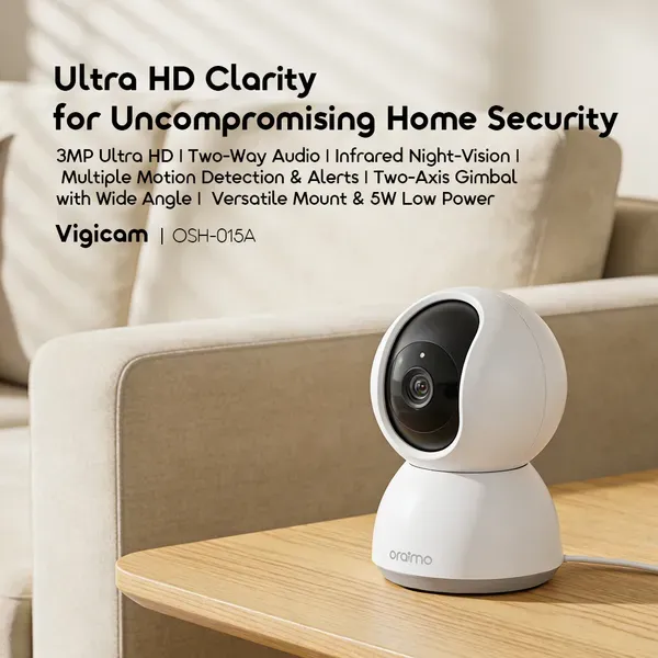 Oraimo Vigicam 3MP Ultra HD Night Vision IP Camera 3
