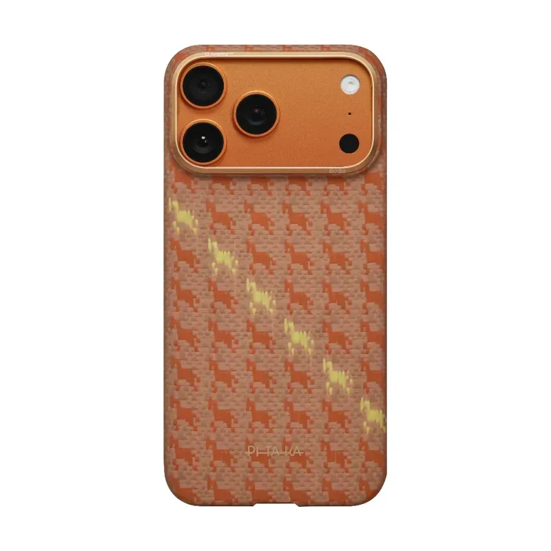 PITAKA’s Happiness Rides Amber (PitaTap™) Edge Case for iPhone 17 Pro Max 1