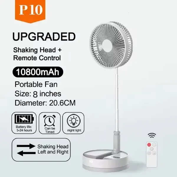 Portable P10 10800mAh Folding Fan (1)