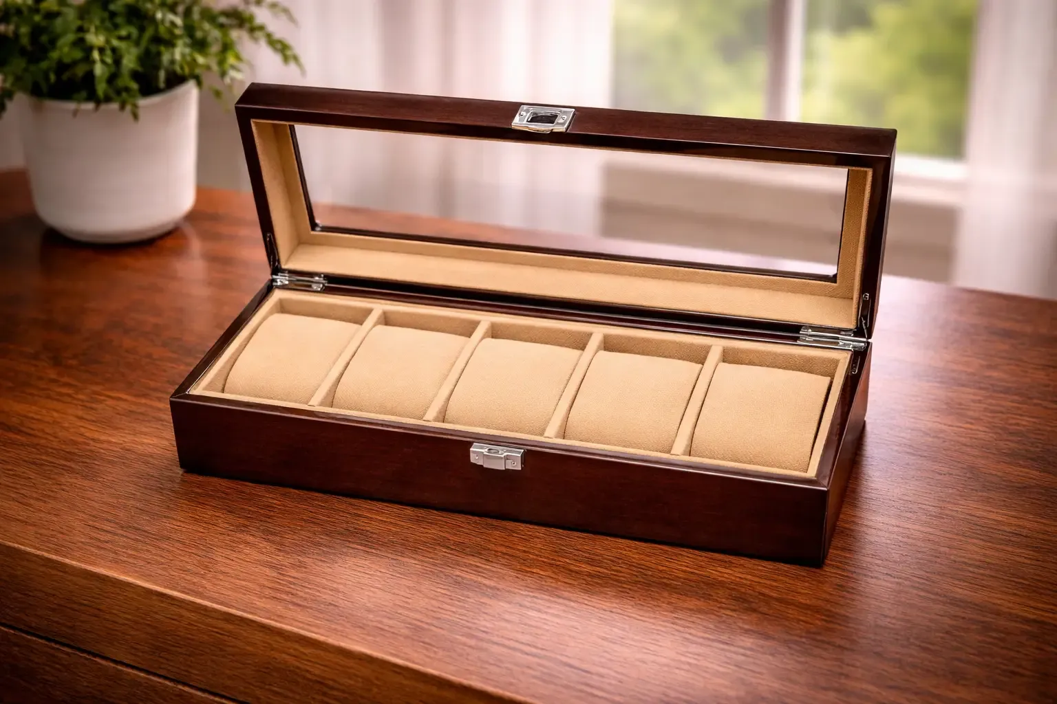 Premium 5 Slots Display Leather Watch Box (1)