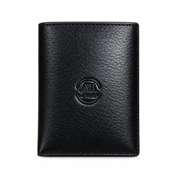 Premium Black Leather Magnetic Bifold Wallet for Men – Multi Card Holder