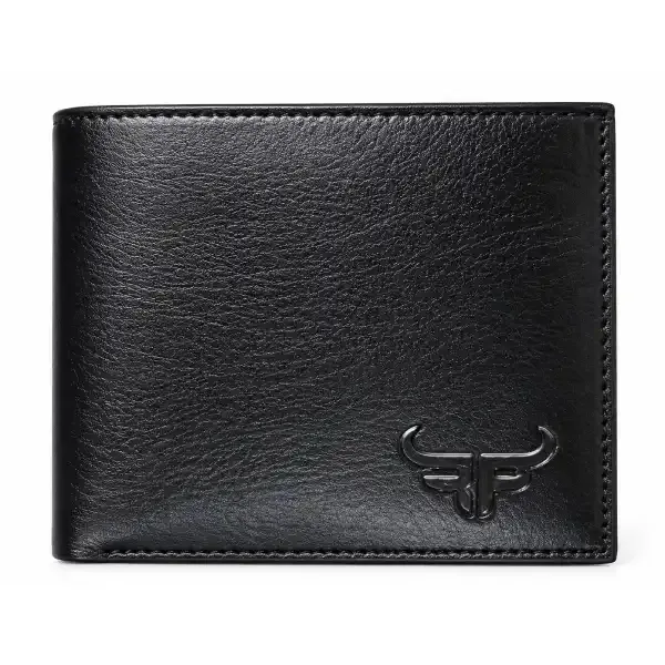 Premium Black Leather Bifold Wallet for Men – Stylish & Functional Card Holder