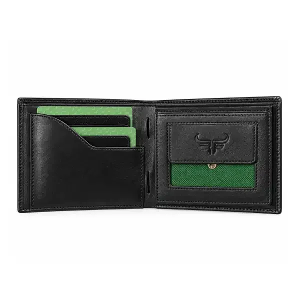 Premium Black Leather Bifold Wallet for Men – Stylish & Functional Card Holder image 2