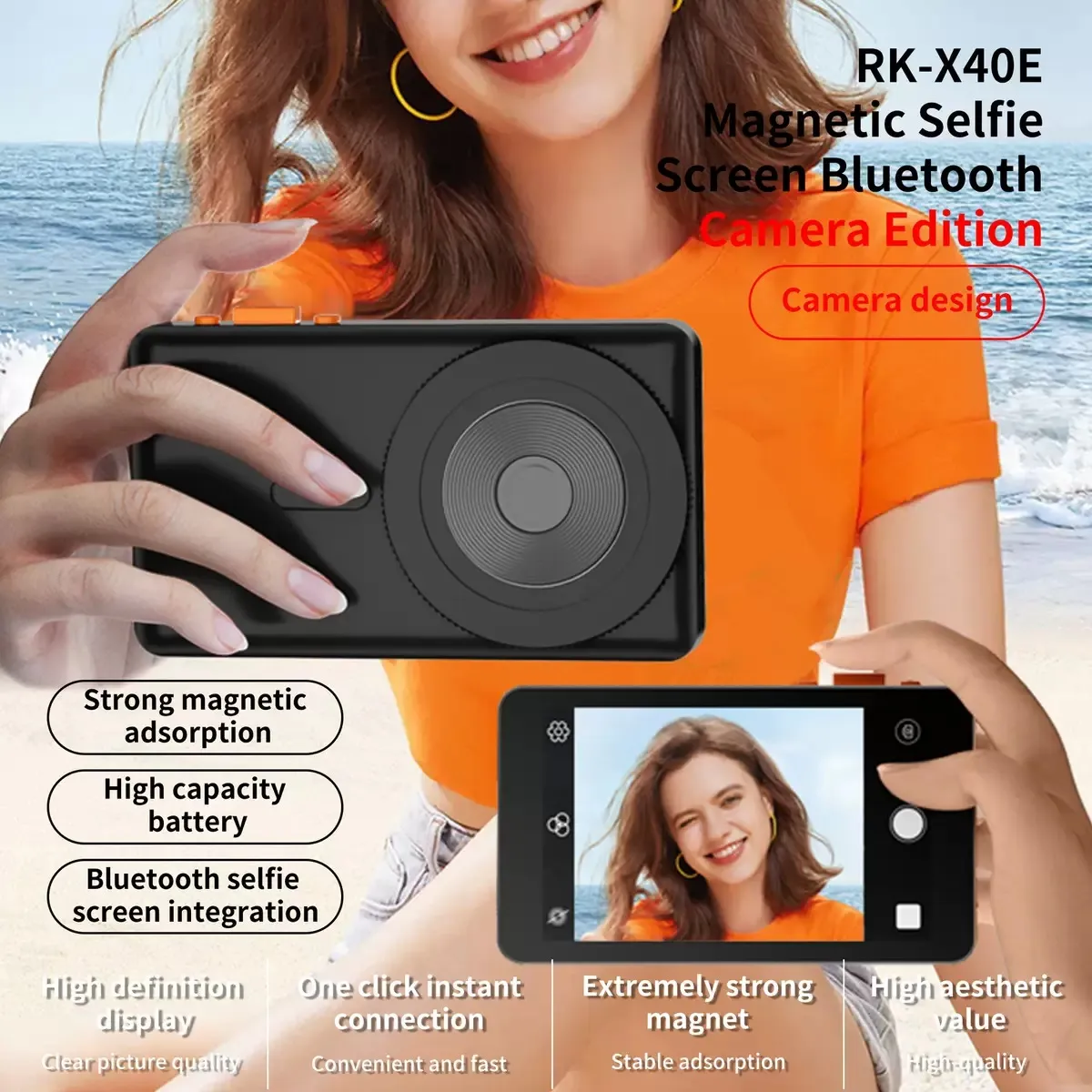 RK X40E Magnetic Wireless Selfie Screen 1 2
