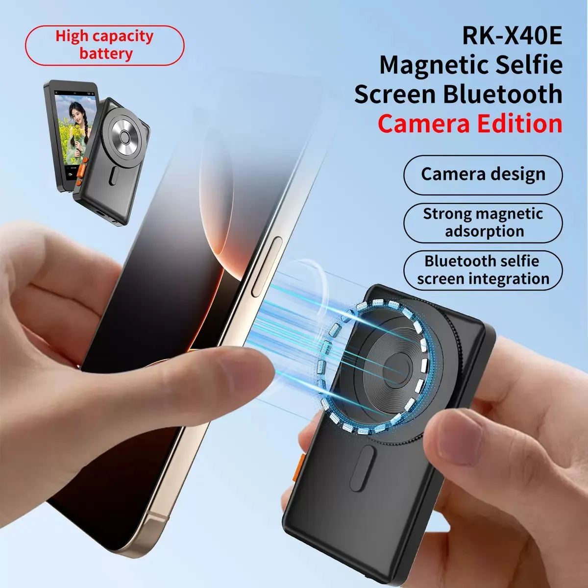 RK X40E Magnetic Wireless Selfie Screen 1