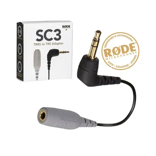 Rode SC3 3.5mm TRRS Female to 3.5mm Right-Angle TRS Male Adapter Cable