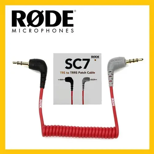 Rode SC7 3.5mm Right-Angle TRS to 3.5mm Right-Angle TRRS Coiled Adapter