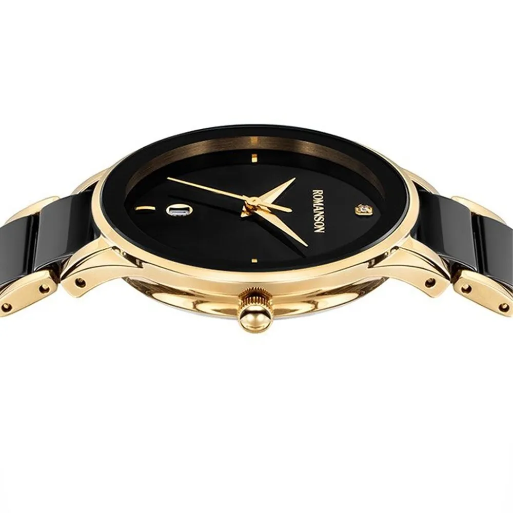 Romanson Lumiere Ceramic DIA Women's Watch Gold Plated RWTMKL3BS700CSBK0 3