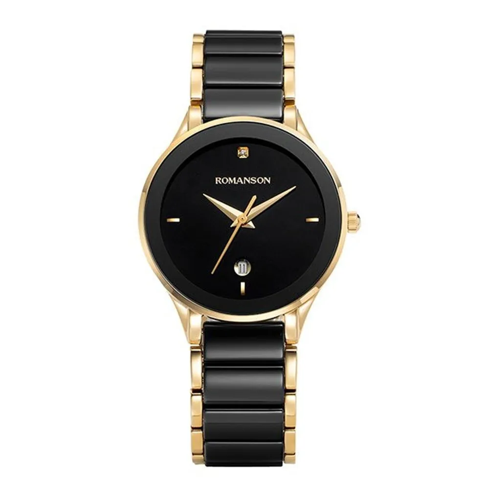 Romanson Lumiere Ceramic DIA Women's Watch Gold-Plated RWTMKL3BS700CSBK0