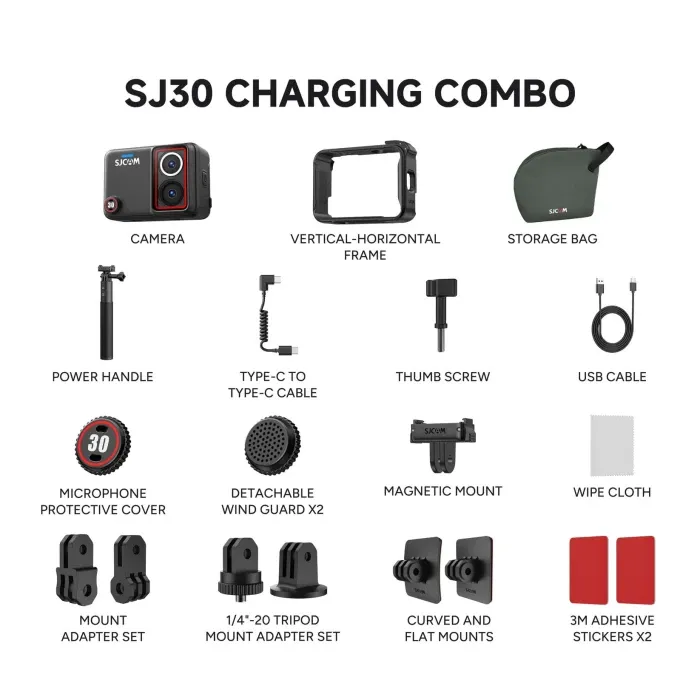 SJCAM SJ30 8K Dual Lens Action Camera   Charging Combo 2