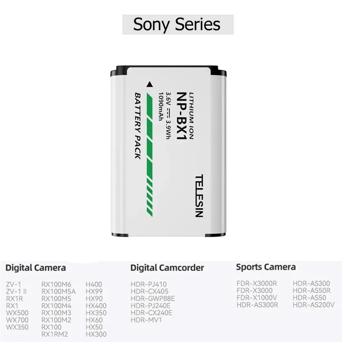 TELESIN NP BX1 Battery for Sony Cameras 1