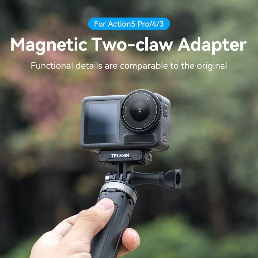 TELESIN OA TPM T04 Magnetic dual claw Adapter for DJI ACTION 3 4 5 pro 1
