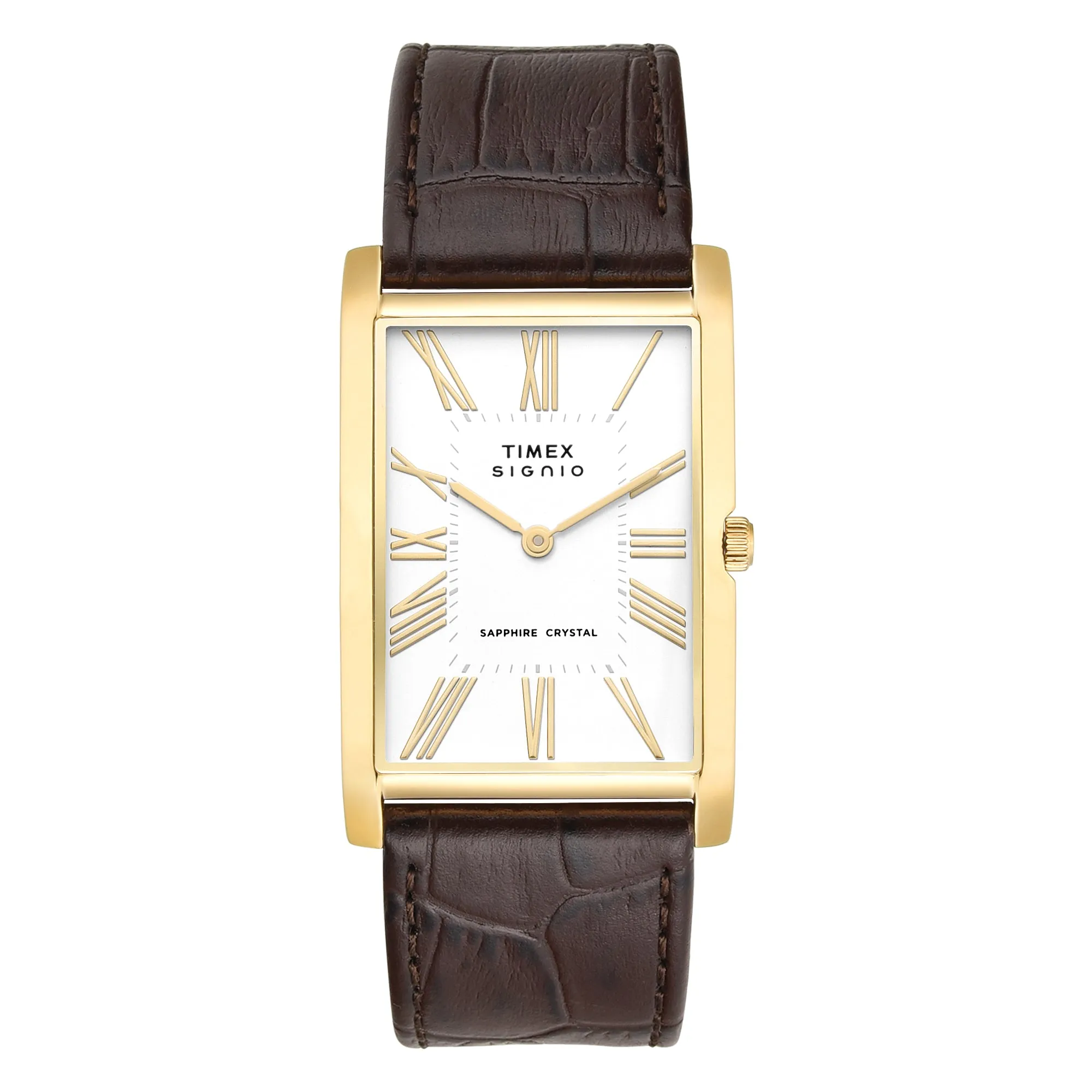 TIMEX TWEG34300 Signio Rectangle 28mm White Dial Analog Watch