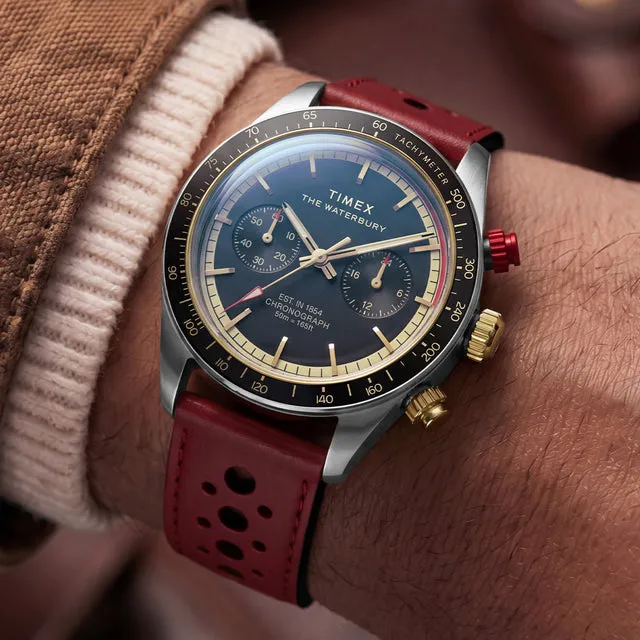 Timex Waterbury Heritage 39mm Meca Quartz Chronograph Watch   TW2Y93400UJ image 2