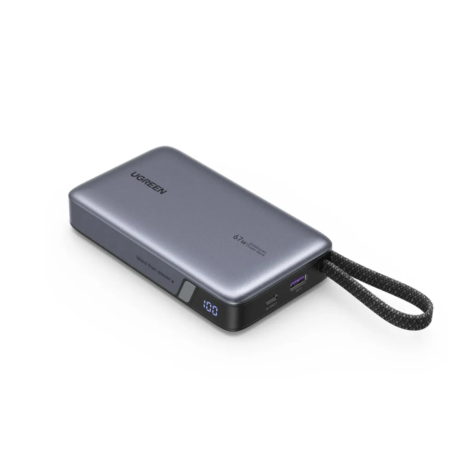 UGREEN 20000mAh 67W Power Bank with Built In USB C Cable 3C VERSION (85166B)
