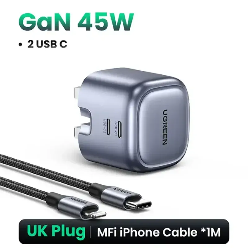 UGREEN CD294 (90399) Nexode 45W Dual USB C PD GaN Fast Charger   UK