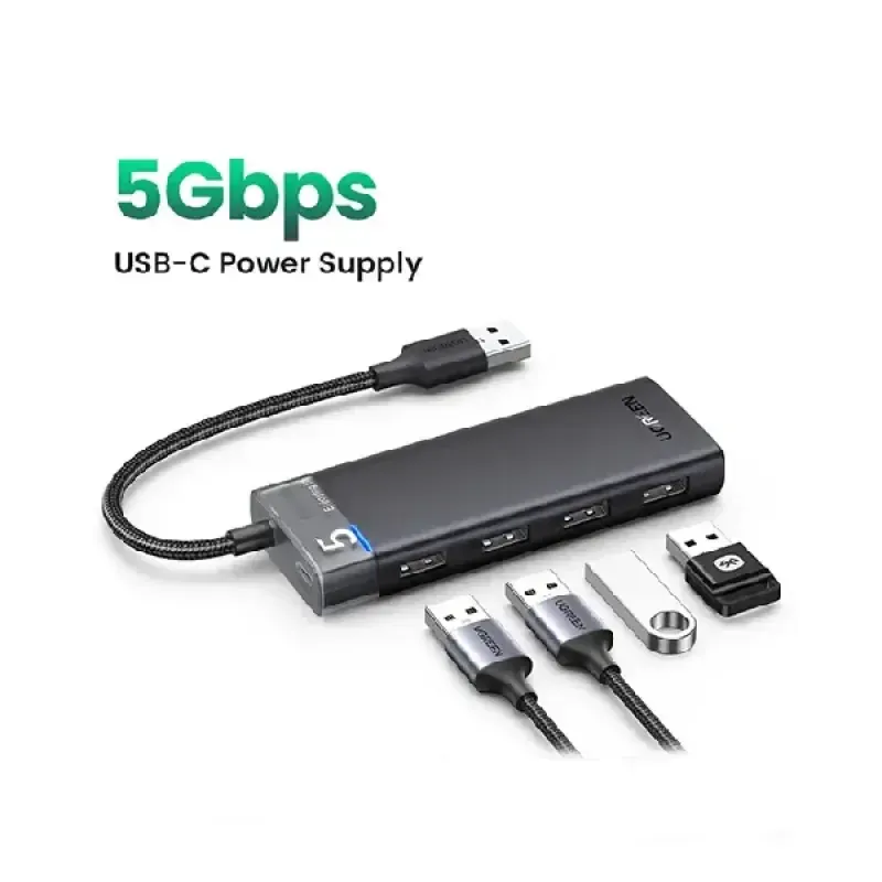 UGREEN CM653 (15548) 4 Port USB A 3.0 Hub With USB C Power Supply