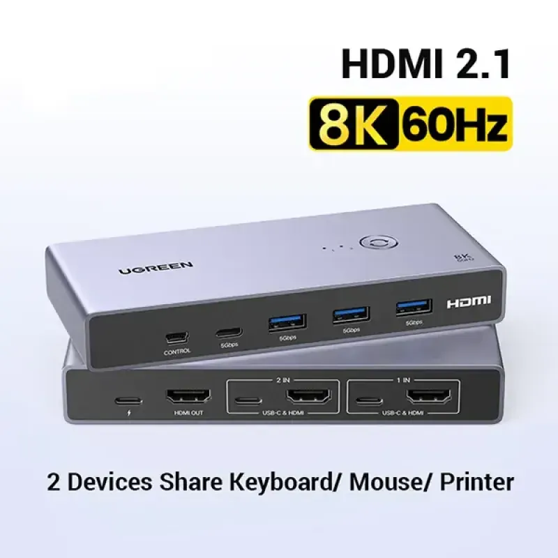 UGREEN CM692 (25961) 2 In 1 Out 8K HDMI KVM Switch