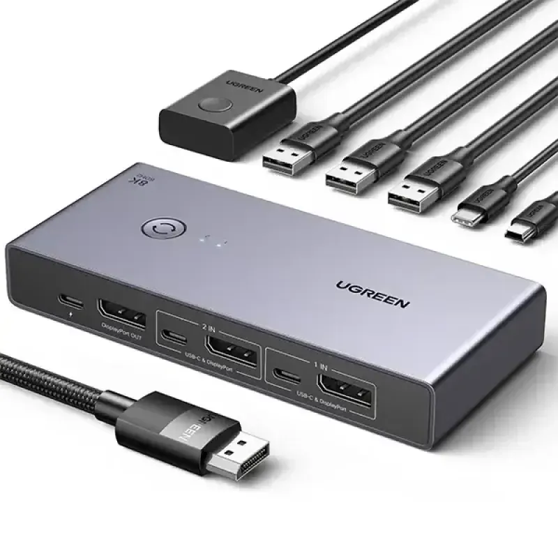 UGREEN CM695 (25962) 2 In 1 Out DisplayPort KVM Switch