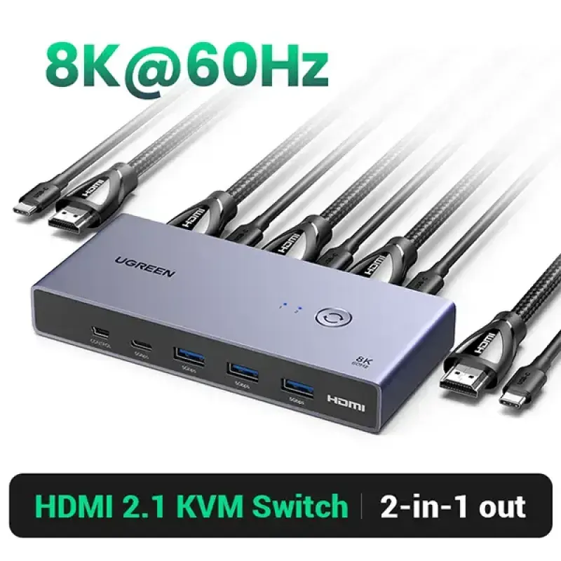UGREEN CM695 (25962) 2 In 1 Out DisplayPort KVM Switch