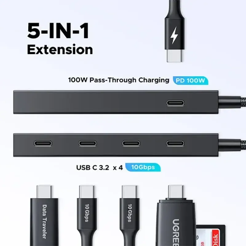 UGREEN CM806 (55334) USB C To 4xUSB C 3.2 HUB With PD