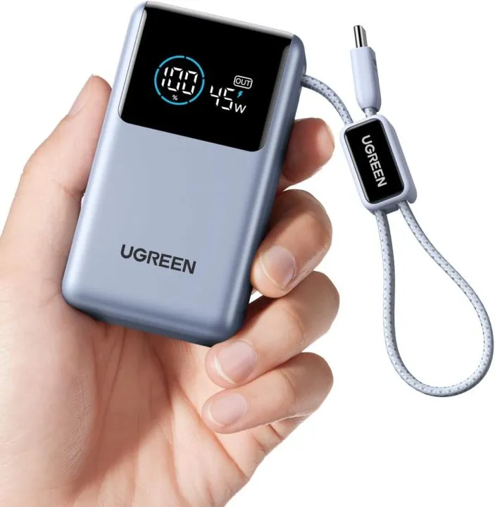 UGREEN Nexode Pro 55W 10000mAh Smart Display Power Bank with Built In Type C Cable 2