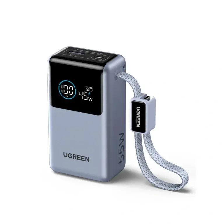 UGREEN Nexode Pro 55W 10000mAh Smart Display Power Bank with Built-in Type-C Cable