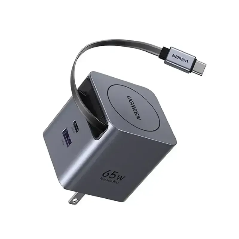 UGREEN X615 (65824) 65W GaN Fast Charger with Retractable Cable