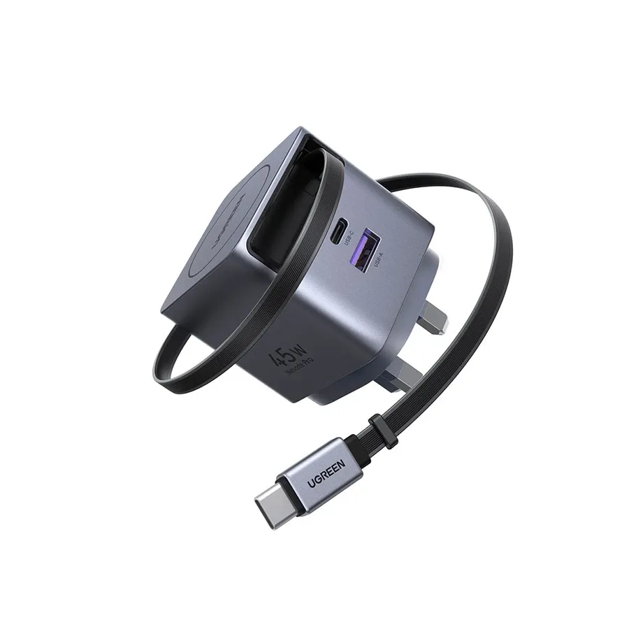 UGREEN x614 (65823) 45W GaN Fast Charger with Retractable Cable   UK
