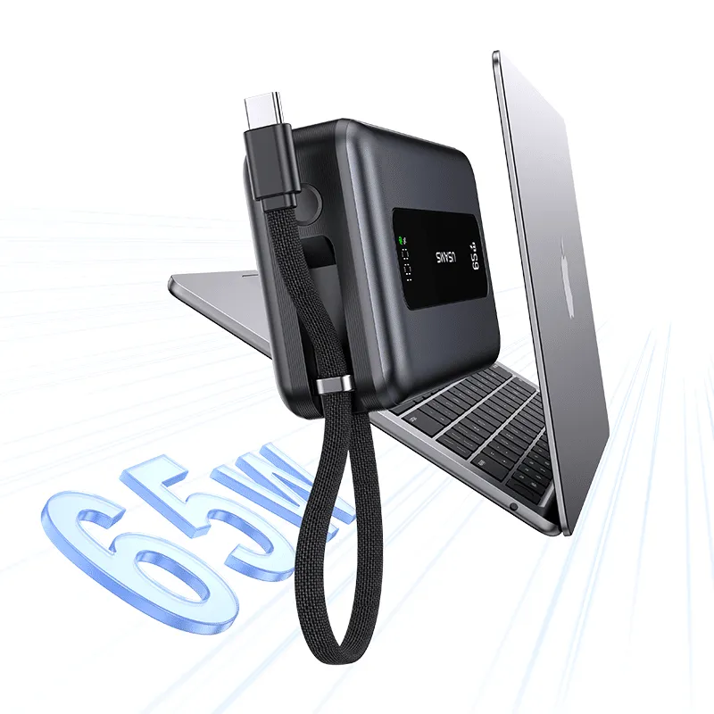 USAMS CD243 65W 3 Port Fast Charging Digital Display Power Bank With Type C Cable XH Series 1