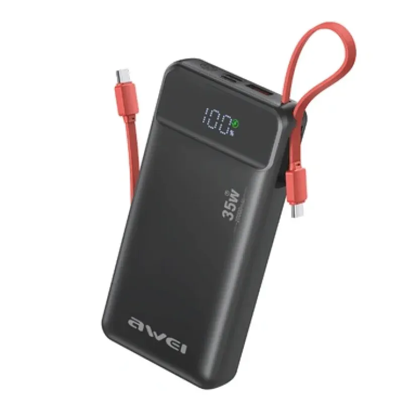 Awei S22 35w 20000mah Dual Cable 35w Fast Charging Power Bank 1