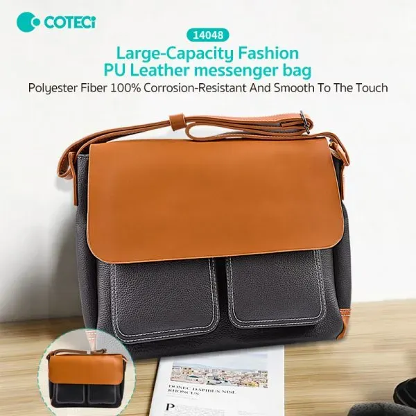 Coteci 14048 Large Capacity Fashionable Pu Leather