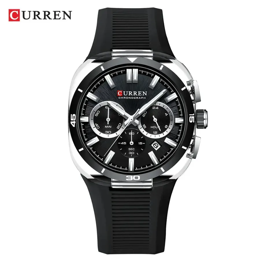 Curren 8502 Silicone Watch Black