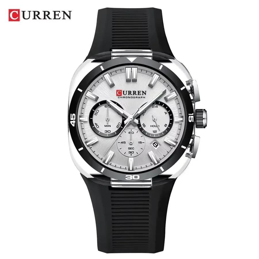 Curren 8502 Silicone Watch Black Gray