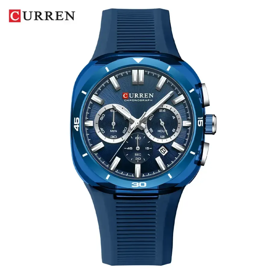 Curren 8502 Silicone Watch Blue