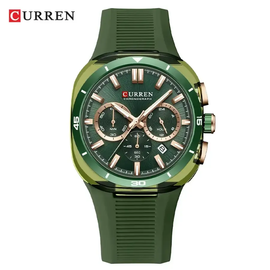 Curren 8502 Silicone Watch Military Green