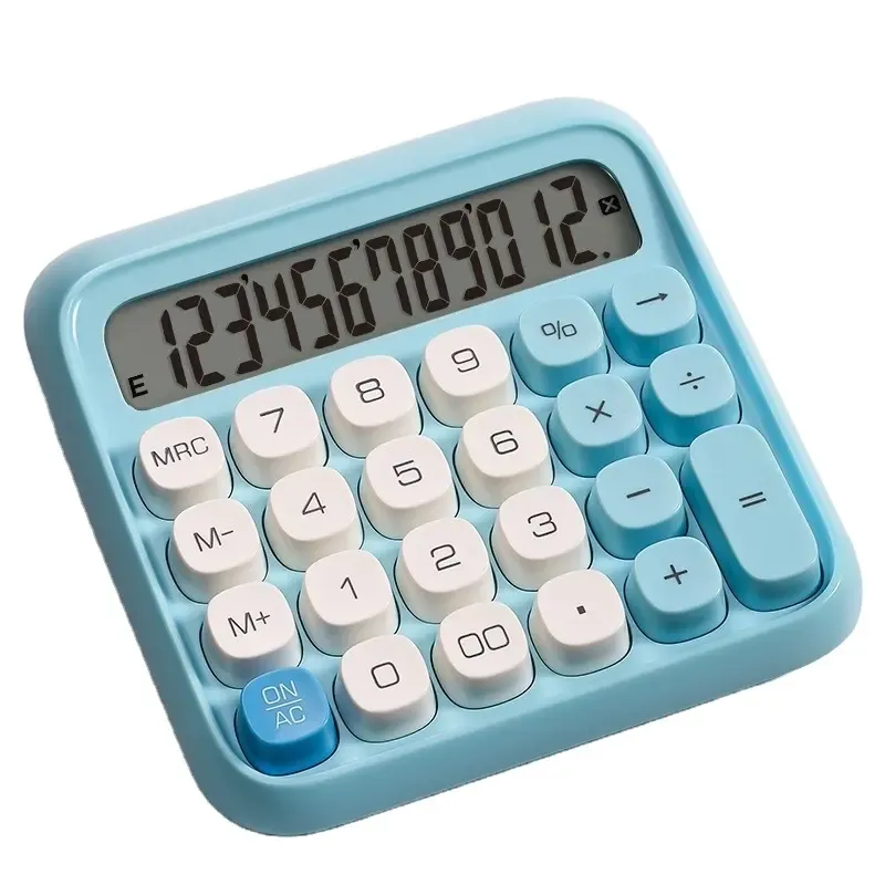 Deli Te36 Mechanical Calculator 12 Digit Large Lcd Display Desktop Calculator