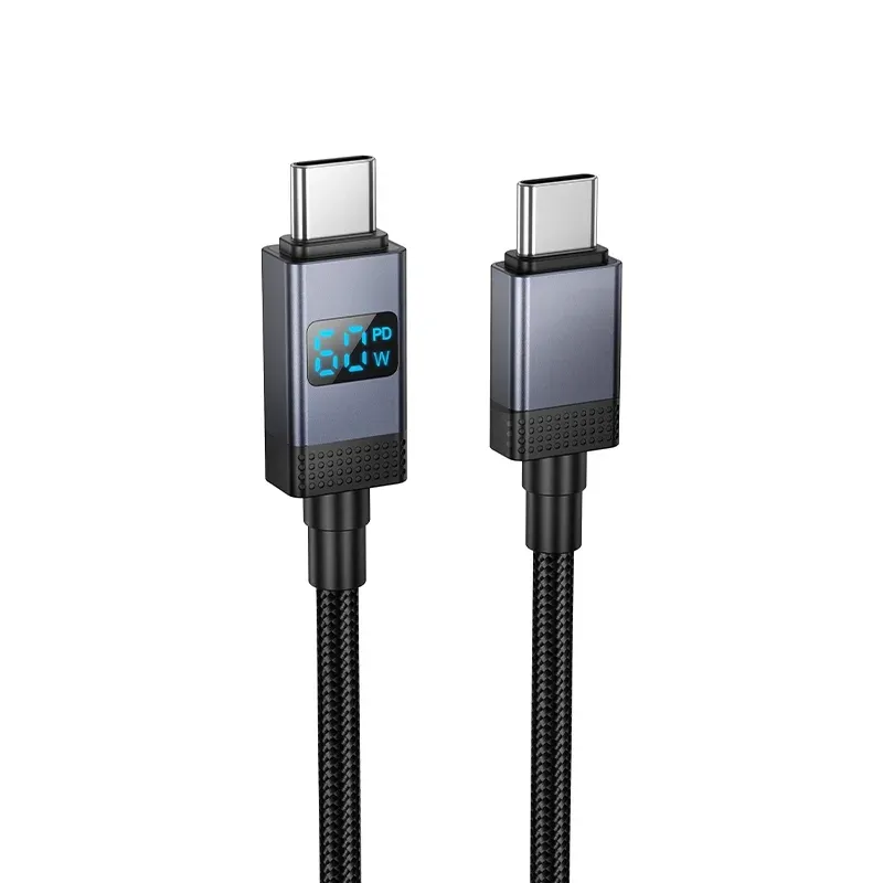 Hoco X118 Generous 60w Type C To Type C Cable With Real Time Power Display