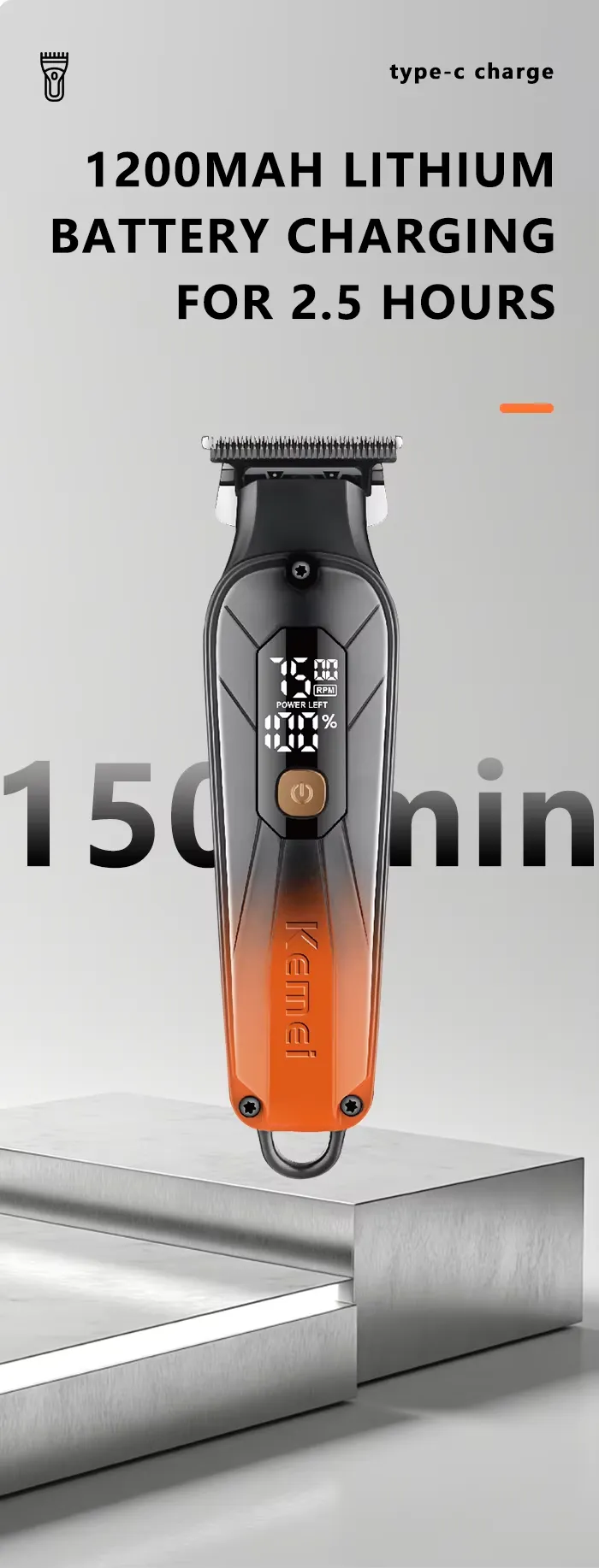 Kemei KM-1741 Rechargeable Beard & Hair Clipper